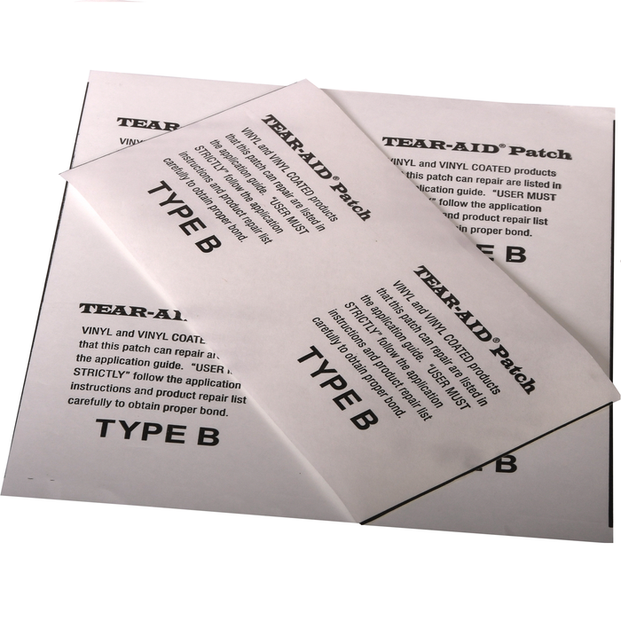TEAR-AID Vinyl Repair Kit, Type B Clear Patch for Vinyl and Vinyl-Coated  Materials, Works on Vinyl Tents, Awnings, Air Matresses, Pool Liners &  More